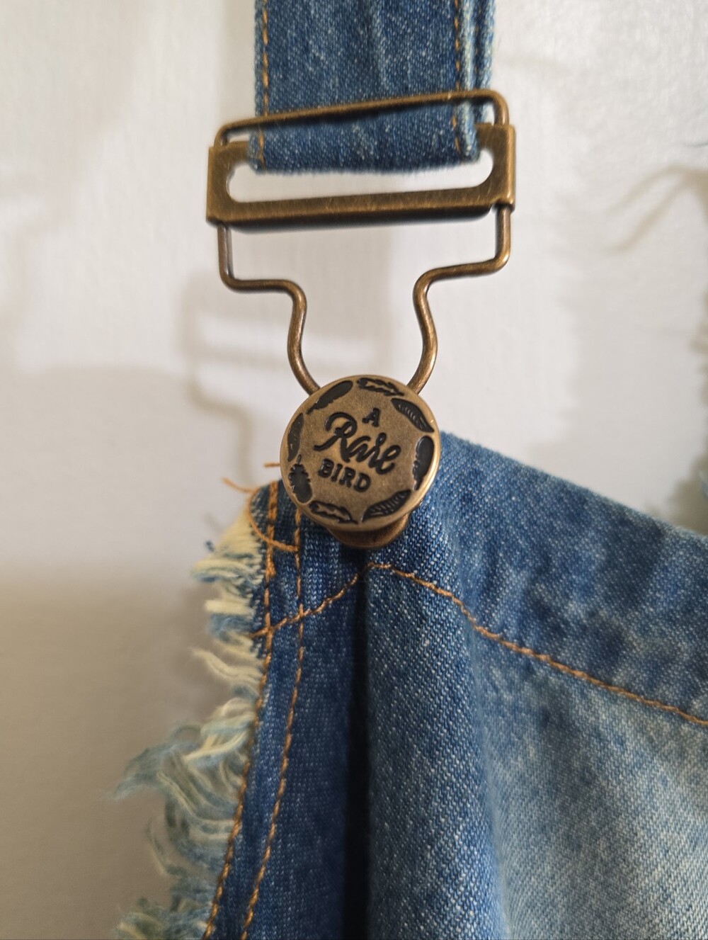 A Rare Bird Denim Overall Patchwork Maxi Dress XXL Tie Back Boho Cottagecore - Picture 7 of 8